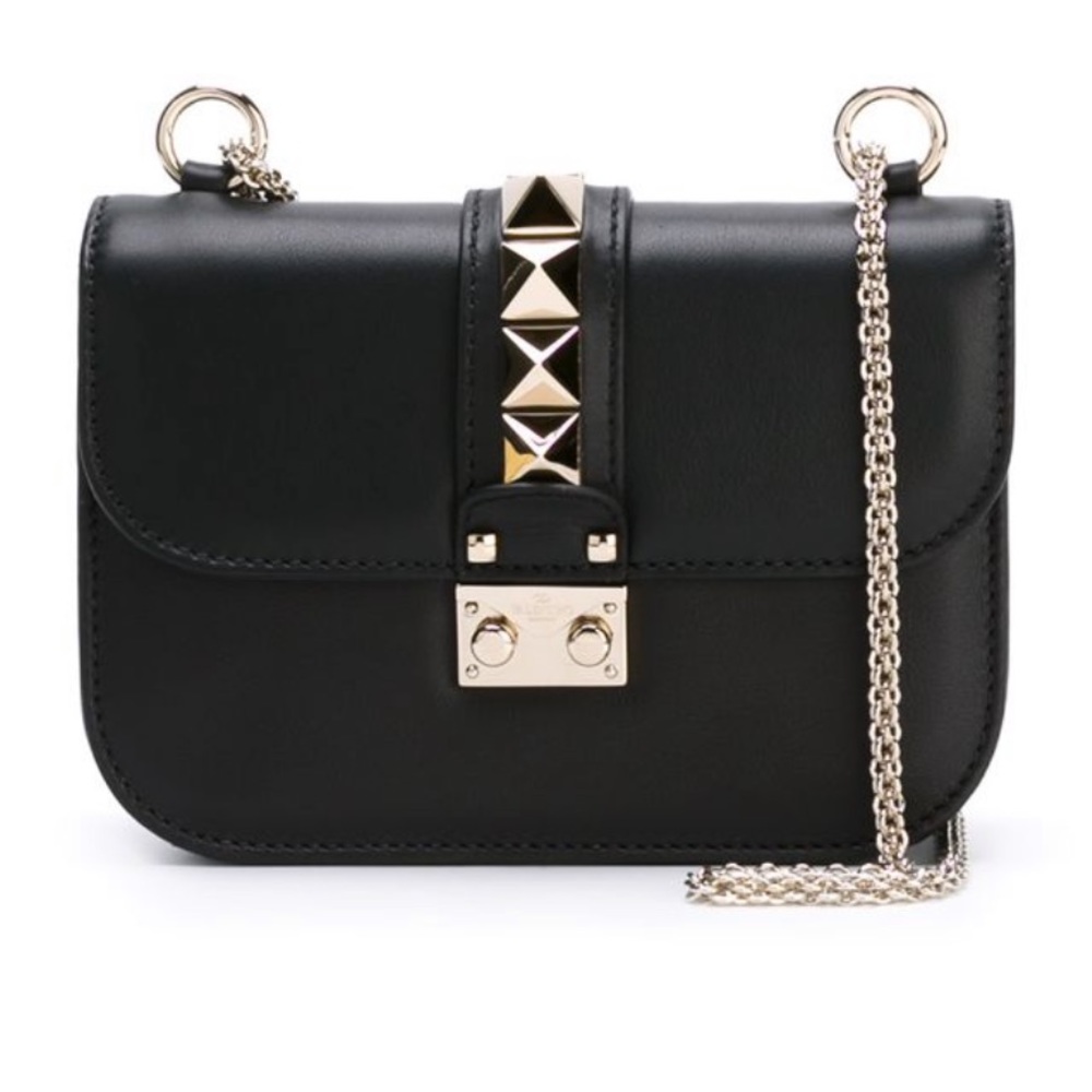 Valentino Small Glam Lock Rockstud Shoulder Bag